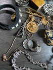 Vintage Jewelry Lot Watch Brooch Pin Necklace Bracelet Ring Earring Junk Drawer