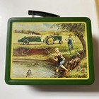 John Deere Vintage Tin Metal Lunch Box Turtle Trouble  7 5   x6   x3    Green