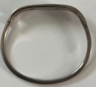 Vintage 925 Silver - Mexico Abalone Inlay Bar Bangle Hinged Bracelet