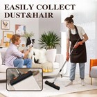 Pet Rubber Broom With 49inch Long Handle  Portable Detailing Lint Black 