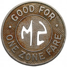 Santa Monica  Ca - Municipal Bus Lines - Good For One Zone Fare - Transit Token