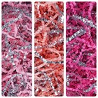 1 Lb Pink Silver Crinkle Cut Paper Shred Gift Basket Grass Filler Crafting
