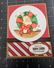 Water Colored Pig And Wreath Christmas Card Kit Made With Some Stampin Up