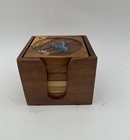 Vintage Wooden Animal Coasters Set Of 6 Birds  Frogs  Butterflies 3   
