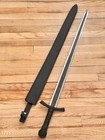 40    Rustic Broad Sword High Carbon Steel Full Tang Medieval Sharp Leather Sheath