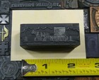 Antique Vtg Amish Horse Buggy Carriage Letterpress Print Type Ornament Cut Block
