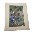 Hiyoshi Mamoru Showers In The Farming Land Woodblock Print First Printing