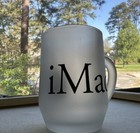 Vintage 90s Apple Computer Imac Logo Frosted Glass Mug - Macintosh Rare 