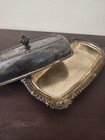 Vtg Silverplate Butter Dish Base Lid Victorian French Country Use As Soap Holder