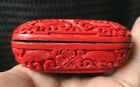 Antique Chinese Fine Lacquer Ware Trinket Box Yinguq Cherry Blossom