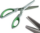 Green Pinking Shears Comfort Grips Crafts Zig Zag Cut Sewing Scissors profess   