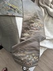 Authentic Japanese Silk Fukuro Obi Floral Fan Brocade Vintage