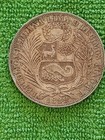 1889- Peru Un Sol Silver Coin 90 
