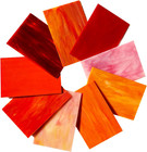 9 Pack Red Stained Glass Sheets  4 X 6 Inch Mosaic Supplies Flame Collection For
