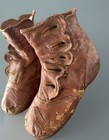 Antique Leather High Top Button Baby Shoes Dolls 5    Distressed Handmade  34