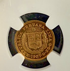 1907 Gozg 1 5 Libra Gold Peru Coin-ngc Certified Ms64-km210-collecter Upgrade a 