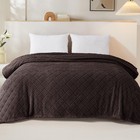 Soft Fleece King Size Blanket Coffee 90x104 Inch Jacquard Waffle Lightweight