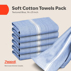 Zeppoli Classic Kitchen Towels - 15 Pack 100  Natural Cotton Towel Set  Reusable