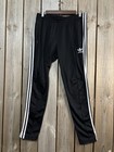 Adidas Originals Men   s Black Track Pants With White Stripes Medium