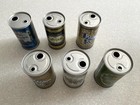 6 Lot Canada Button Top Steel Beer Can Molson Carling O keefe Labatt Carlsberg