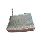 Whiting   Davis Silver Metal Mesh Evening Clutch Purse Chain Strap Since 1876