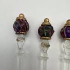 Set Of 6 Vtg Swizzle Stir Sticks  Purple Green Red Swirl Top Barware