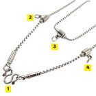 Necklace Stainless Steel Box Chain 4hooks Hanging Thai Amulet Buddhist Gift 27 