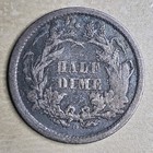 1860-o Seated Liberty Half Dime H10c Very Good Vg Almost Fine F Toned 