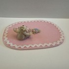 Dollhouse Miniature 1 12 Scale Pink Rug With Bear For Nursery Artisan 