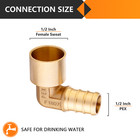 Efield 1 2 pex   1 2 female Sweat Elbow Crimp Brass Fitting No Lead Free Shipping