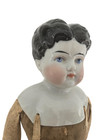 Antique  19th-century China Head Doll boy girl i Can t Be Sure  Large Size nice 