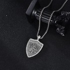 Large Saint Michael Shield Necklace Sterling Silver Religious Protector Penda   