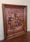 Antique French Carved Walnut Wood Romantic Scene Cherubs Panel