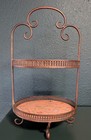 Vtg Tracy Porter 2-tier Artesian Road Dessert Display Stand Paisley Glass Top