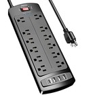 Power Strip Surge Protector 12 Outlet 4 Usb Ports 6 Ft Cord 2700 Joules Usb C
