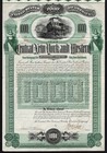 1892 The Central New York   Western Railroad Co  -  1000 Gold Bond Certificate