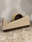 Vintage 3m Heavy Duty C-25 Scotch Tape Dispenser Weighted Model - Tan brown 