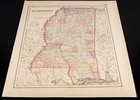 Antique Map  1857  Colton   American State Of Mississippi  Antique Map Usa