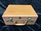 Vtg Shortrip Red Cowhide Leather Travel Case Suitcase Carry On Luggage Vanity