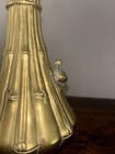 Rare Vintage Cast Brass Bamboo Vase W  Climbing Snail Asian Art Decor 10   