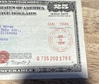 January 1946 Series E  25 United States War Savings Bond Q 735 202179e