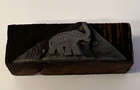 Htf Vintage Small Printing Letterpress Printers Block  Gop Elephant Republican
