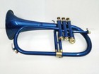 New Blue Brass Finish Bb Flugel Horn With Free Hard Case mouthpiece