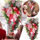 2pcs Xmascandy Upside Down Wreath Garland Front Door Ornaments Wall Home Decor