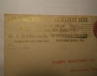 1893 Pre-pro Pabst Brewery  G j Ramlack Distr  Pittsburgh Pa Envelope
