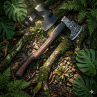 Viking Style Hatchet Handmade Axe Carbon Steel     Custom Outdoor Camping Tool