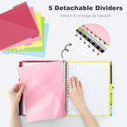 Spiral Notebook Clipboard With Removable Dividers Tabs  5 Subject Notebook Colle