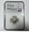 Rare  1892 Proof Silver Barber Dime - Proof Mintage 1245