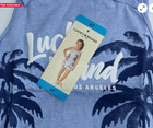Lucky Brand Girls 2-piece Short Set Palm Trees  blue Tie Dye  4t nwt