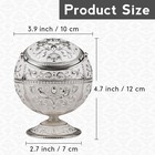 Vintage Ashtray Metal With Lid Windproof Silver Glass Globe - Portable Indoor   